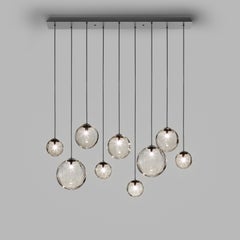 Vistosi Puppet Multipendant Light in Smoky Transparent Glass Glossy Chrome Frame