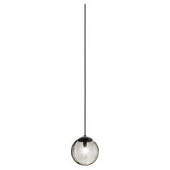 Vistosi Puppet Pendant Light in Smoky Transparent Glass And Matt Black Frame