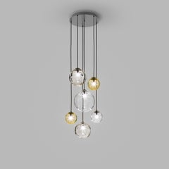 Vistosi Puppet Multipendant Light in Multicolor 1 Glass And Glossy Chrome Frame