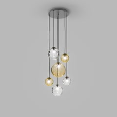 Vistosi Puppet Multipendant Light in Multicolor 2 Glass And Glossy Chrome Frame