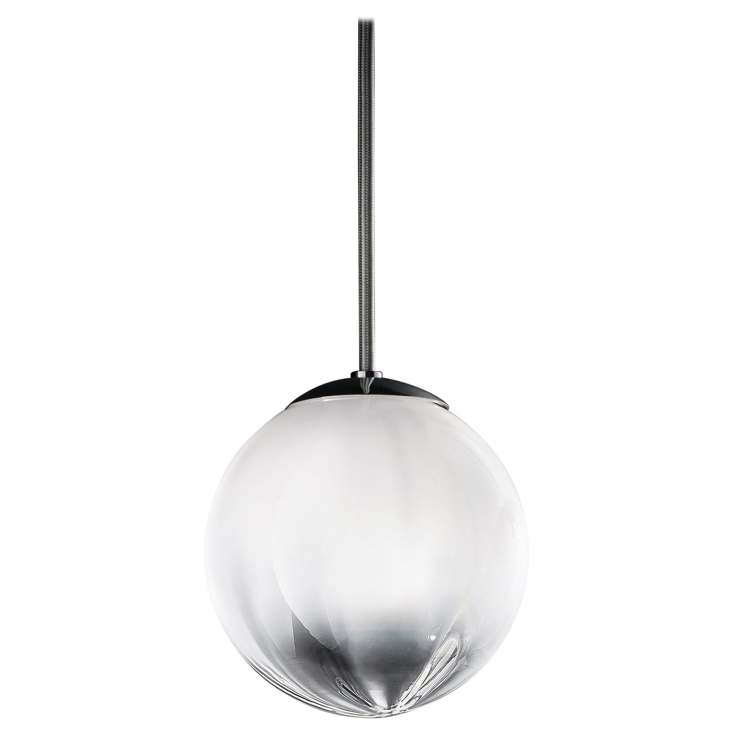 Vistosi Puppet Pendant Light in White Transparent Glass For Sale