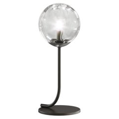 Vistosi Puppet Table Lamp in Crystal Transparent Glass And Matt Black Frame