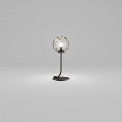 Vistosi Puppet Table Lamp in Smoky Transparent Glass And Matt Black Frame