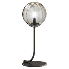 Vistosi Puppet Table Lamp in Smoky Transparent Glass And Matt Black Frame