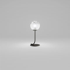 Vistosi Puppet Table Lamp in White Shaded Glass And Matt Black Frame