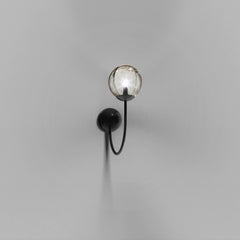 Vistosi Puppet Wall Sconce Light in Smoky Transparent Glass And Matt Black Frame