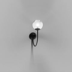Vistosi Puppet Wall Sconce Light in White Shaded Glass And Matt Black Frame