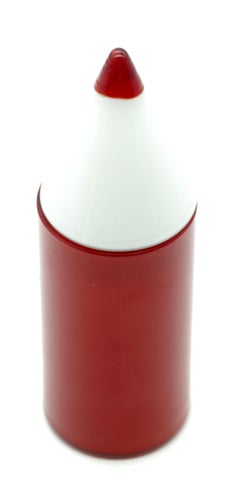 Vistosi Red Glass Pencil Case, Murano, Italy, circa 1965