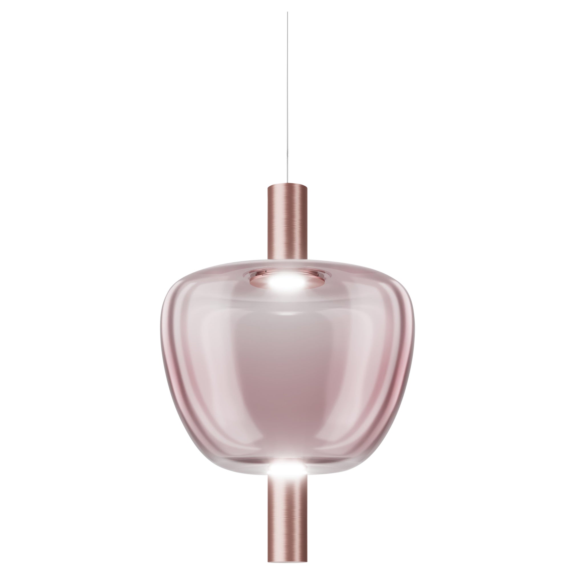 Vistosi Riflesso Lámpara Colgante de Cristal Transaprente Amatista Claro Marco de Cobre en venta