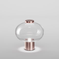 Vistosi Riflesso Table Lamp in Crystal Transaprent Glass And Matt Copper Frame