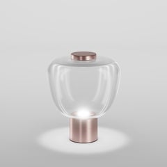 Vistosi Riflesso Table Lamp in Crystal Transaprent Glass And Matt Copper Frame