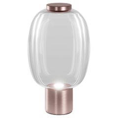 Lampada da tavolo Vistosi Riflesso in vetro cristallo transaprente e montatura in rame opaco