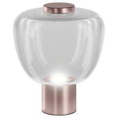 Vistosi Riflesso Tischlampe aus Kristall-Transaprent-Glas und mattem Kupferrahmen