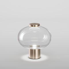 Vistosi Riflesso Table Lamp in Crystal Transaprent Glass And Matt Gold Frame
