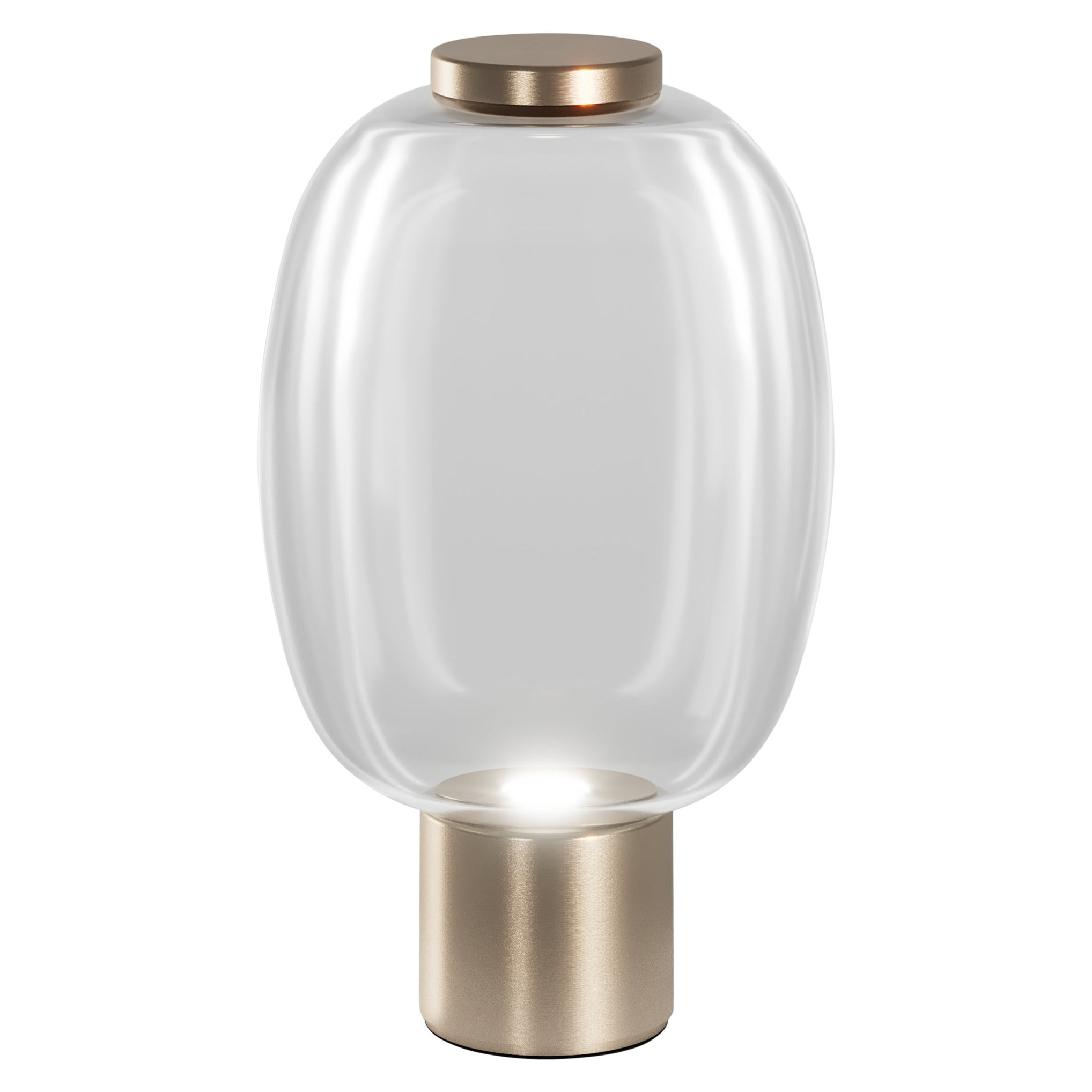 Lampe de bureau Vistosi Riflesso en verre transphérique et cadre en or mat