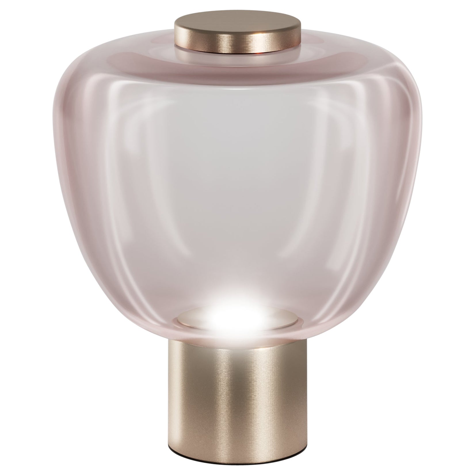 Vistosi Riflesso Lámpara de Sobremesa de Cristal Transaprente Amatista Claro Marco Dorado Mate