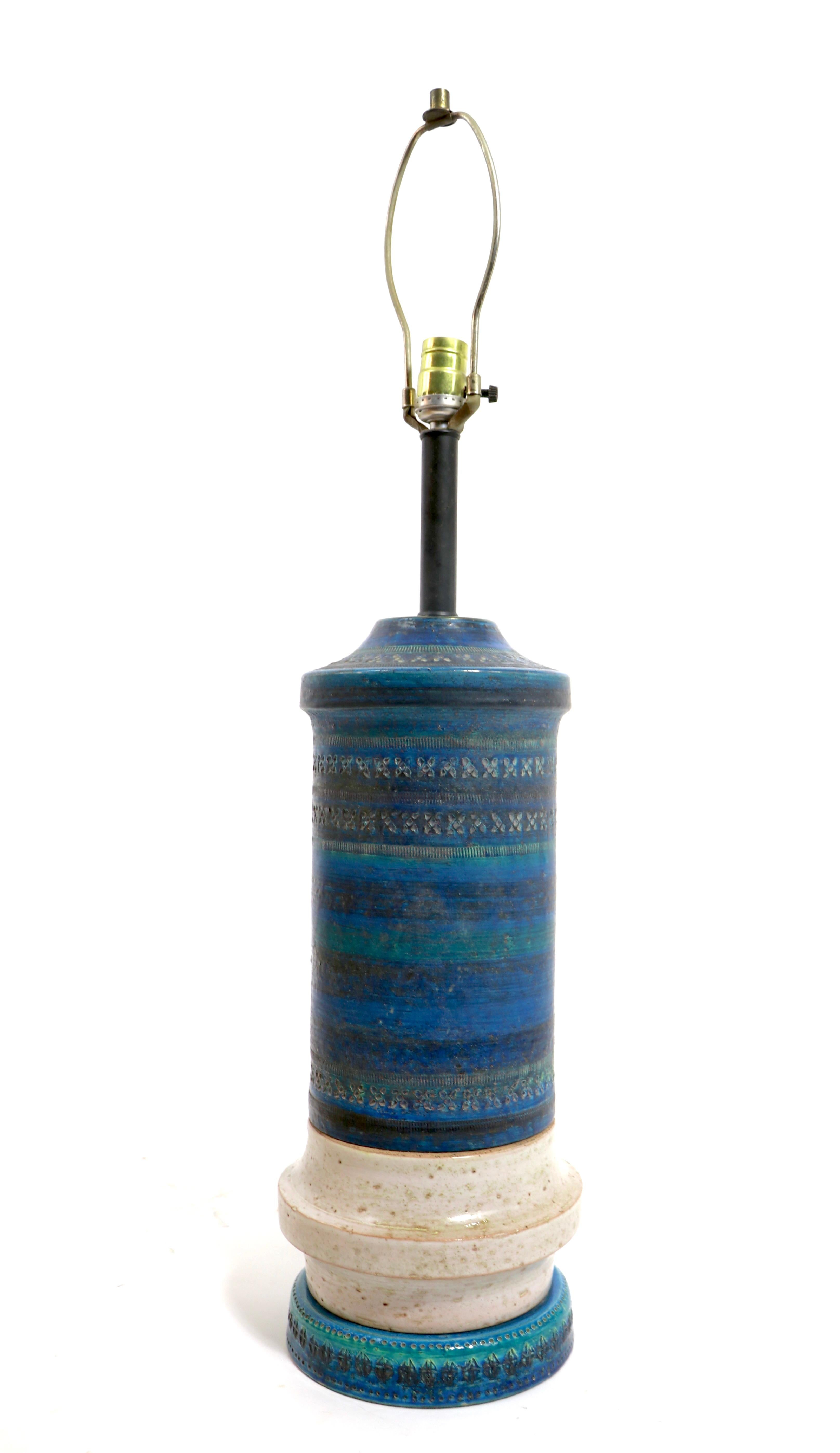 Italian Vistosi Rimini Blue Londi Lamp for Raymor For Sale