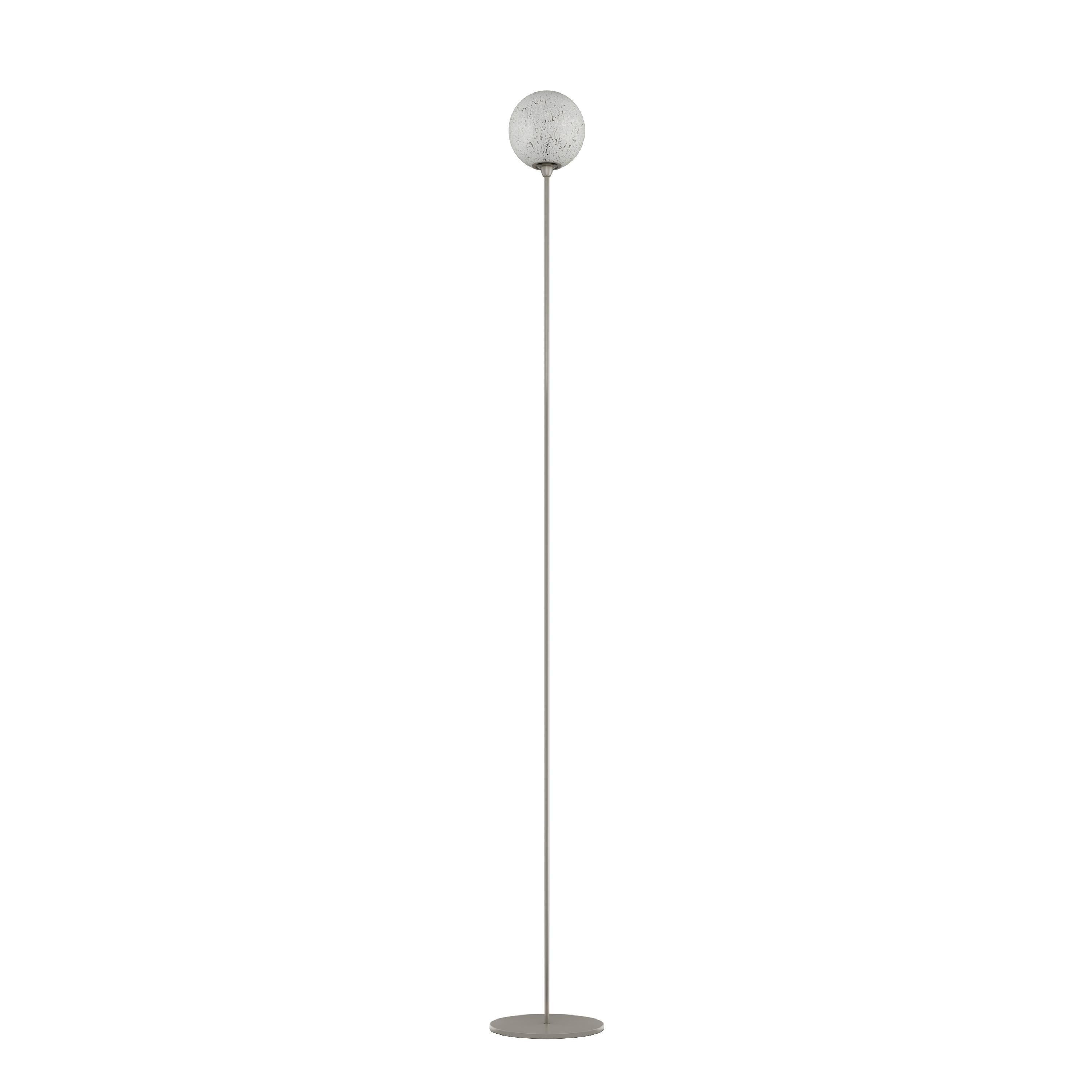 Italian Vistosi Rina Floor Lamp in White Murrina Glass And Satin Nickel Frame For Sale