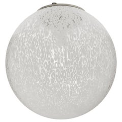 Monture encastrée Vistosi Rina en verre Murrina blanc et cadre en nickel satiné