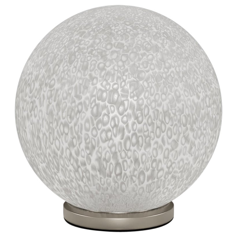 Lampe de bureau Vistosi Rina en verre Murrina blanc et cadre en nickel satiné