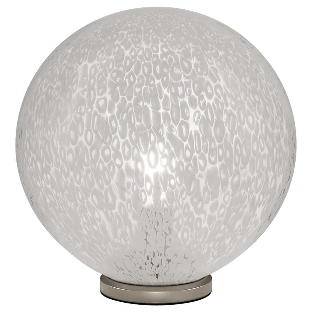Lampe de bureau Vistosi Rina en verre Murrina blanc et cadre en nickel satiné