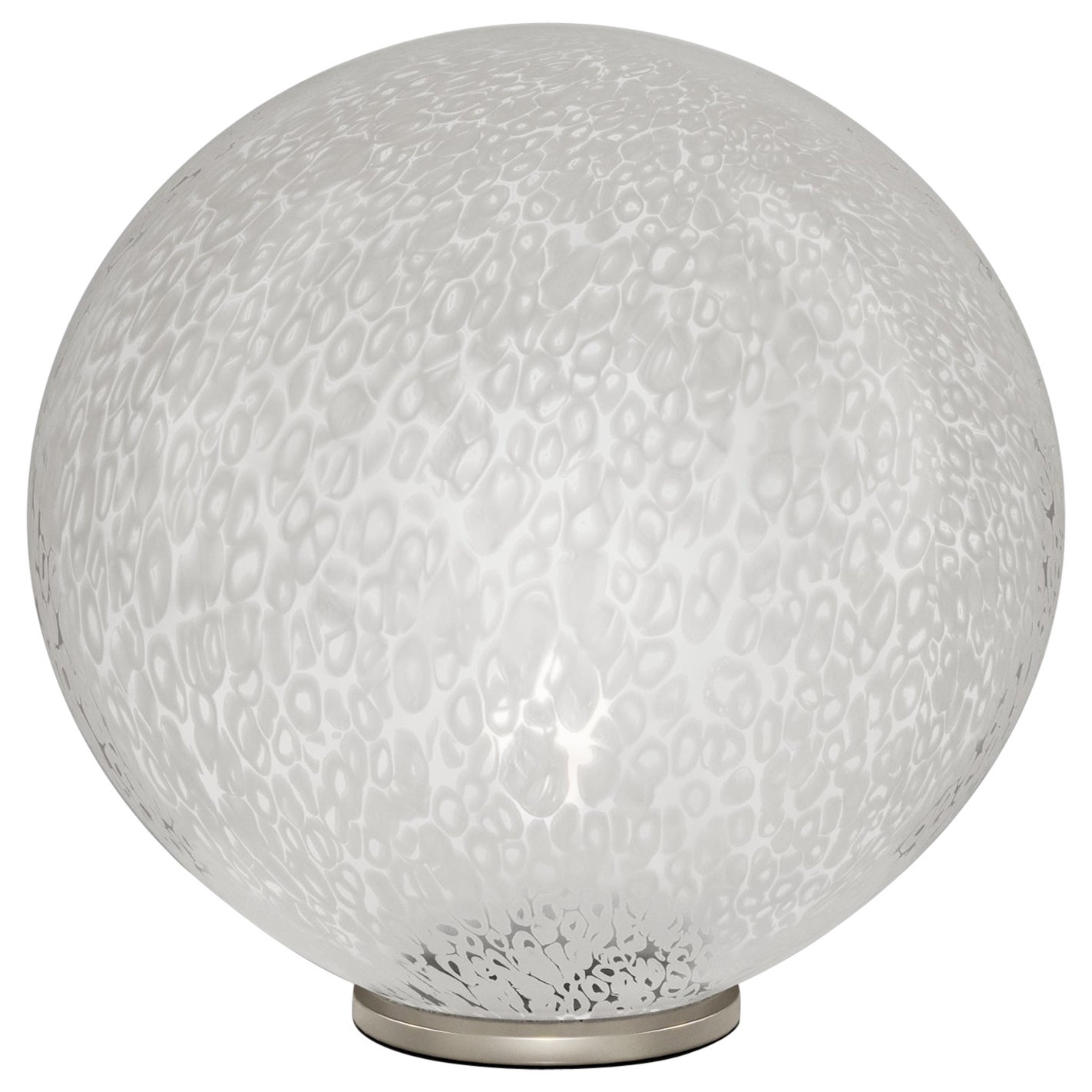 Lampe de bureau Vistosi Rina en verre Murrina blanc et cadre en nickel satiné