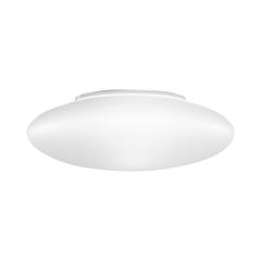 Vistosi Saba Einbau-/Wandleuchter aus weißem Satinglas und glänzendem weißem Rahmen