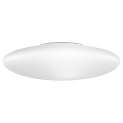 Vistosi Saba Flush Mount/Wall Sconce in White Satin Glass And Glossy White Frame