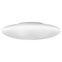 Vistosi Saba Flush Mount/Wall Sconce in vetro satinato bianco e cornice bianca lucida