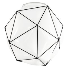Vistosi Semai Flush Mount in White Glossy Glass And Glossy White Frame