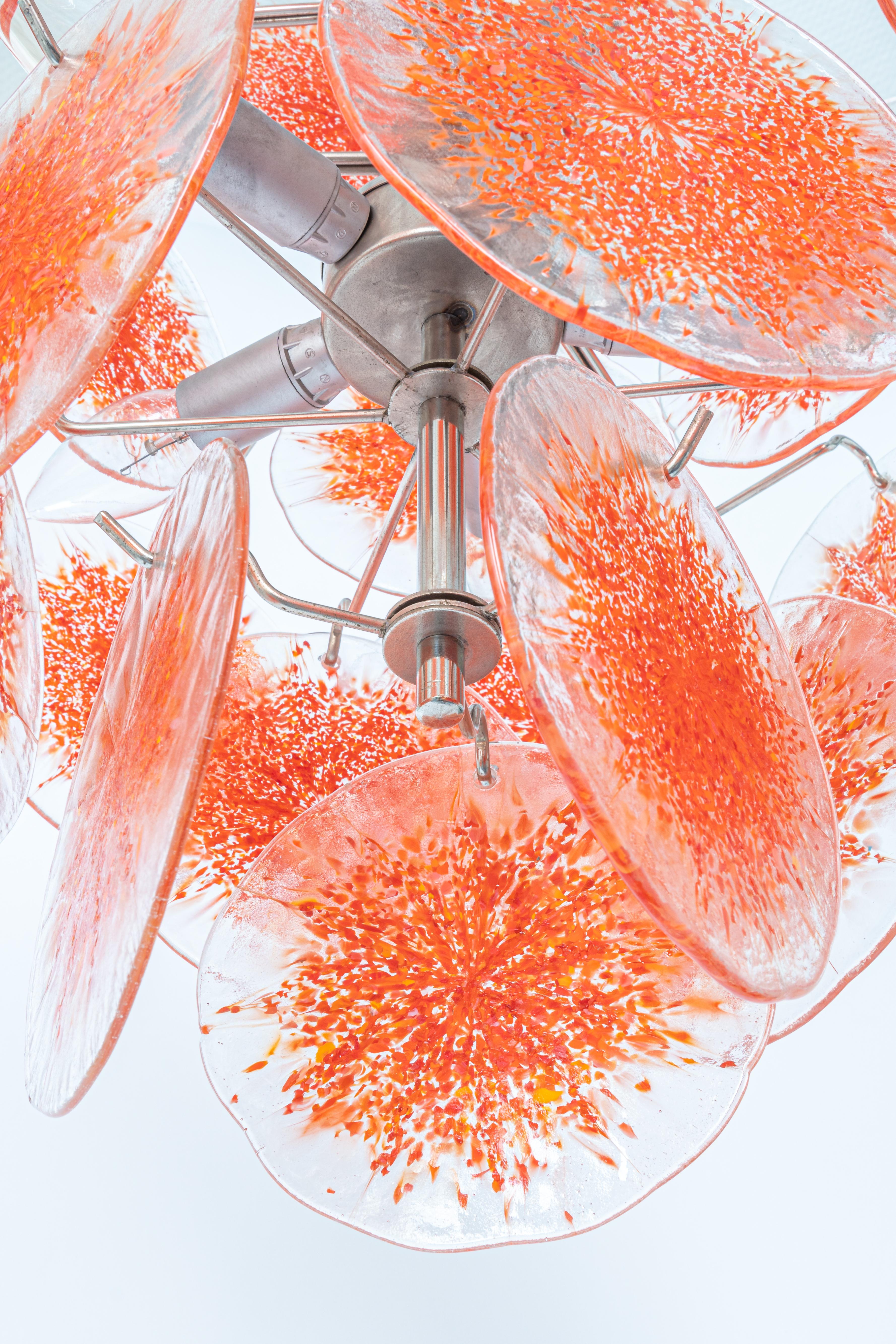 Mid-20th Century Vistosi Smoked Glass Disc Chandelier, Italy, 1960s For Sale