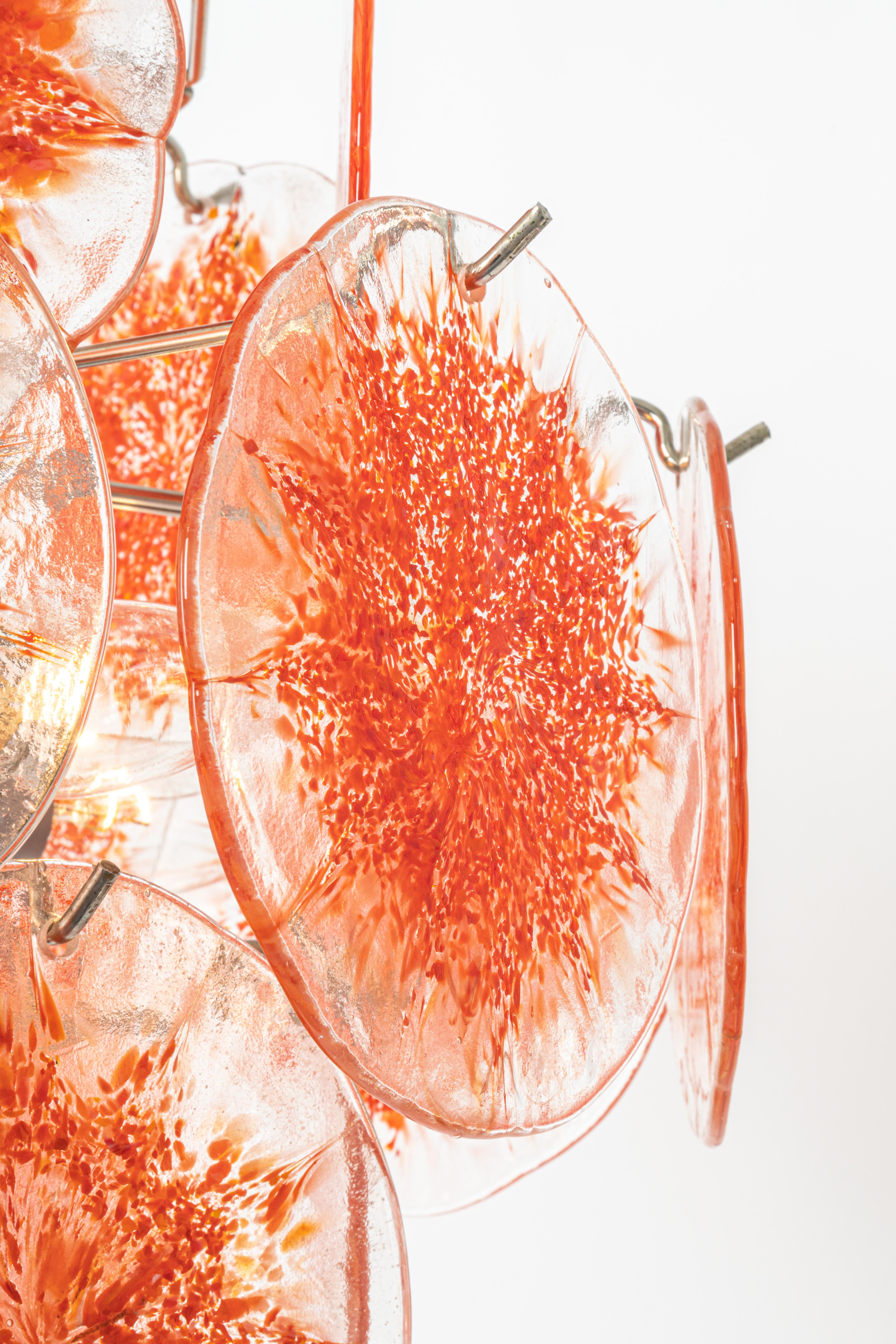 Vistosi Smoked Glass Disc Chandelier, Italy, 1960s 1