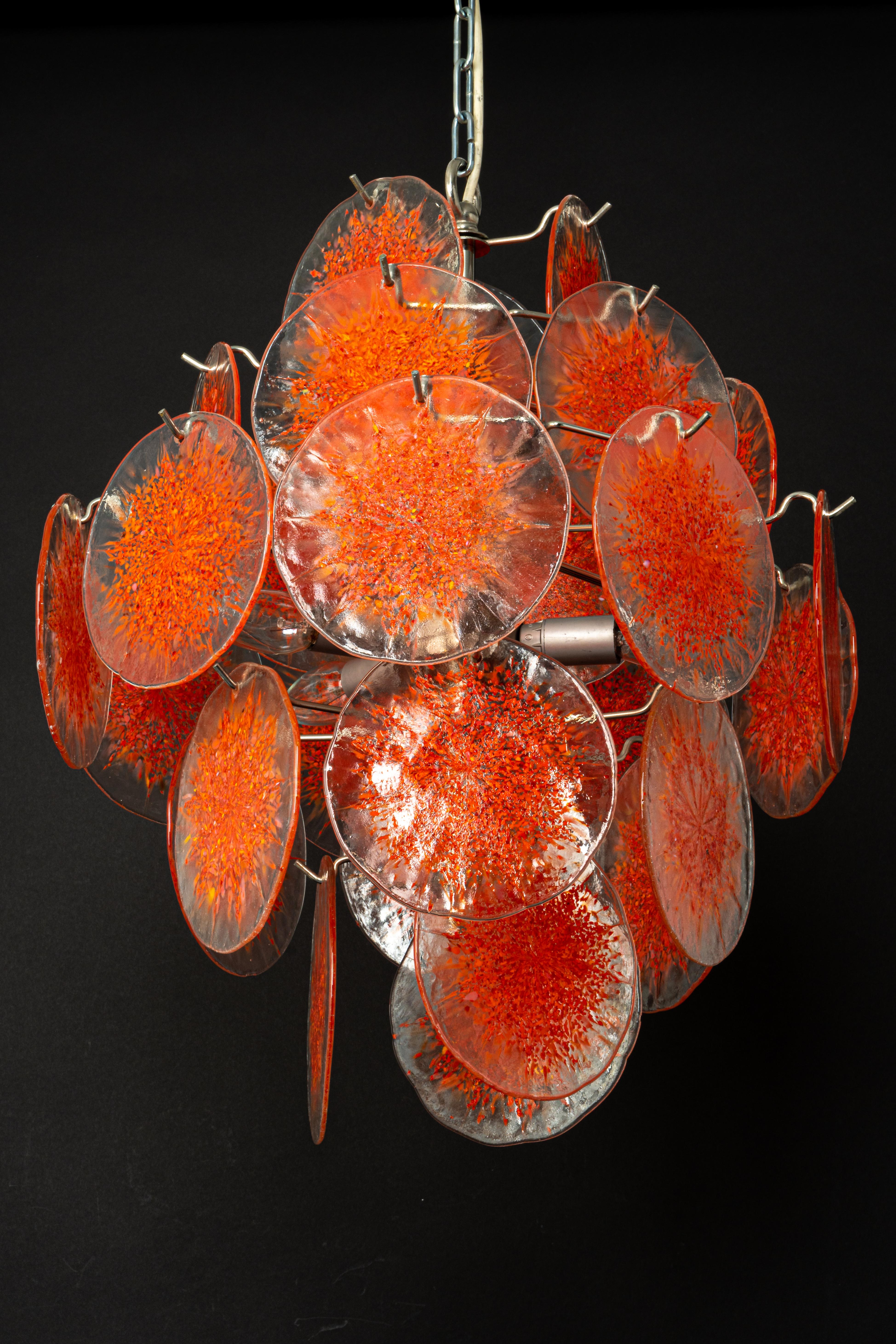 Vistosi Smoked Glass Disc Chandelier, Italy, 1960s For Sale 2