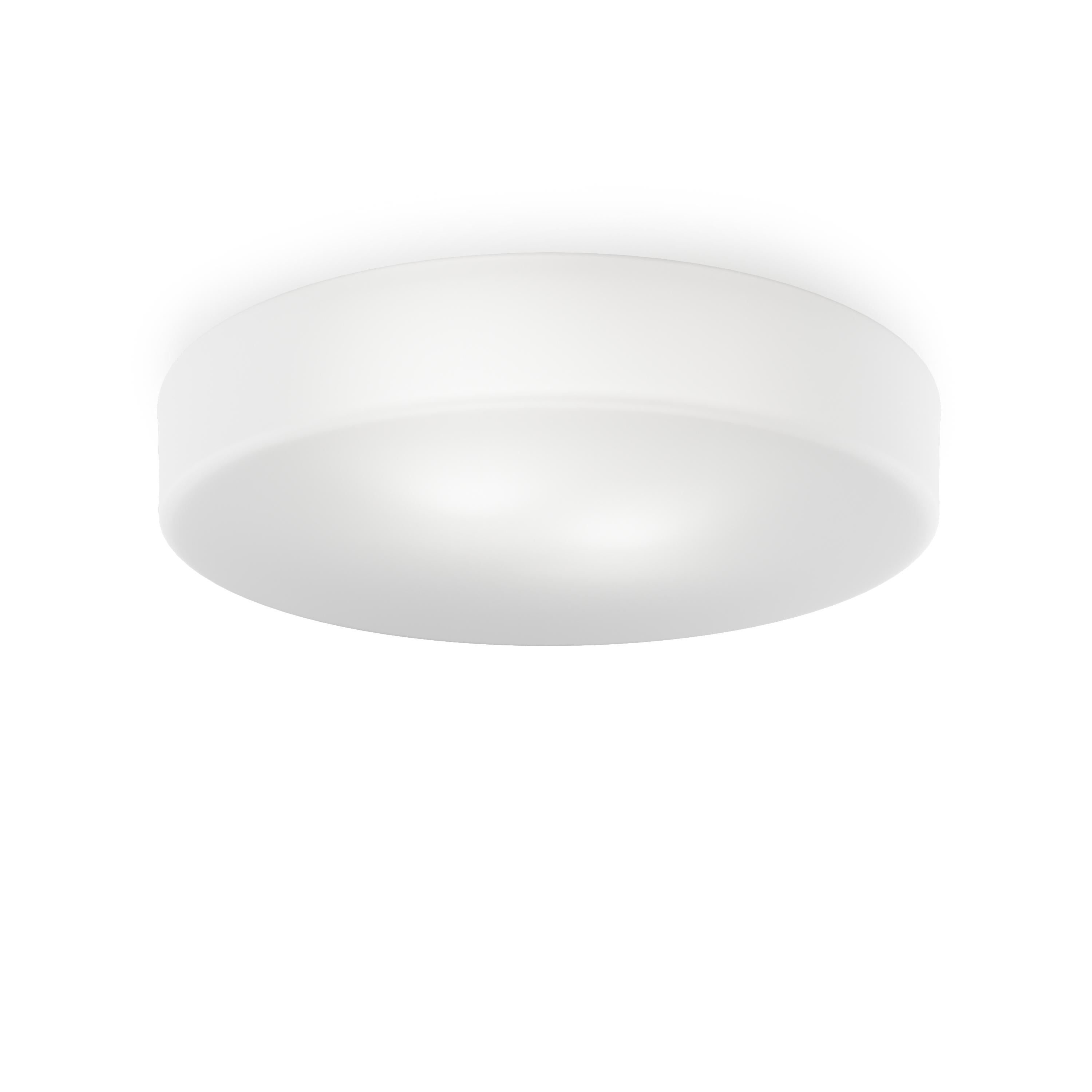 Modern Vistosi Sogno Flush Mount Wall Sconce in White Satin Glass & Glossy White Frame For Sale