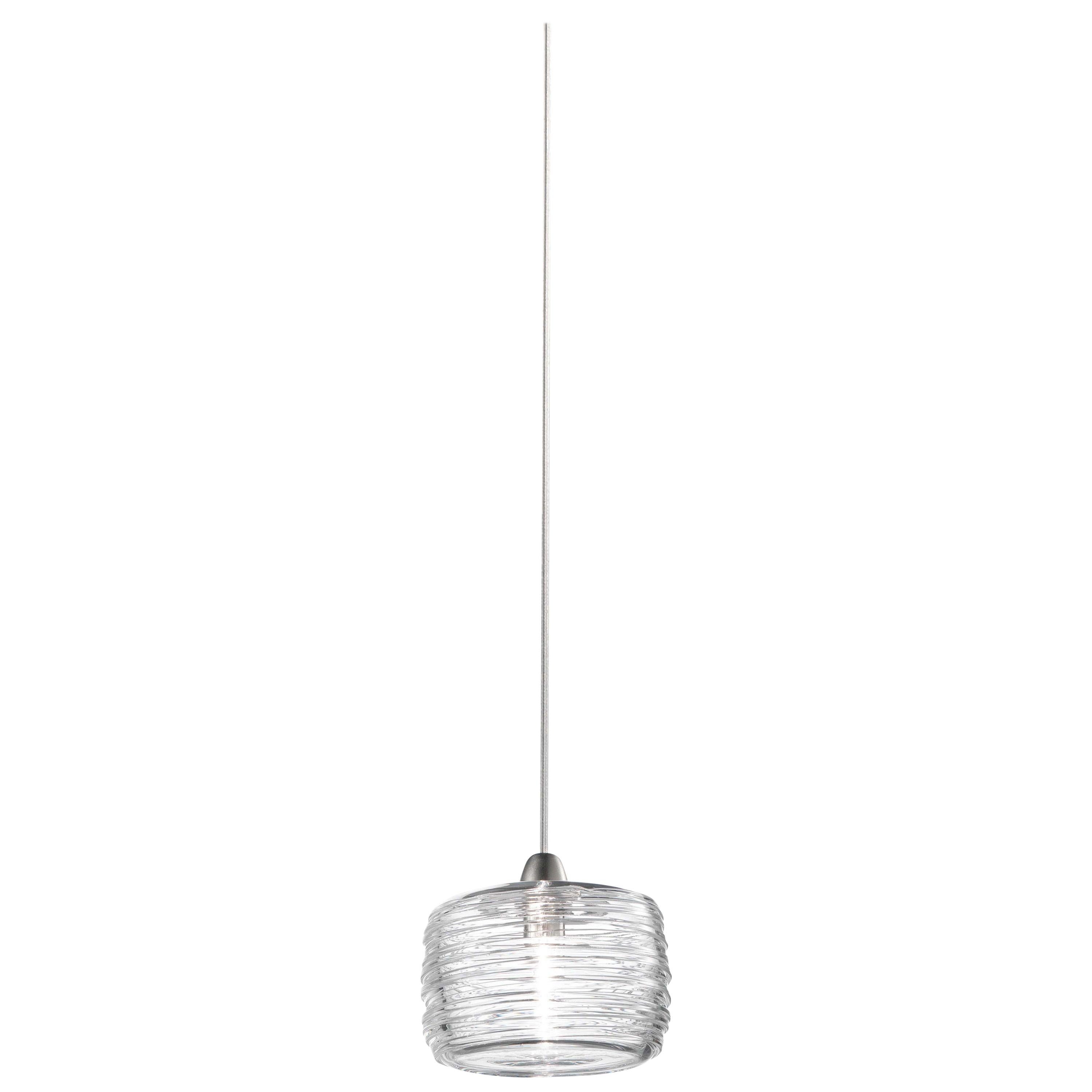 For Sale: Clear (Crystal and Crystal) Vistosi Square LED Damasco Suspension Light by Paolo Crepax