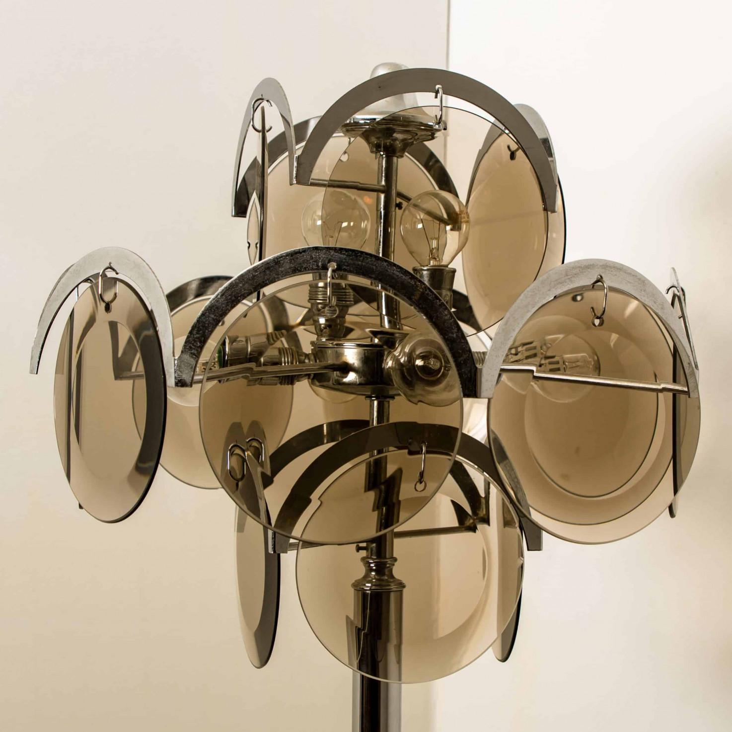 Altro Lampada da terra a disco di Murano in stile Vistosi, 1970, Italia in vendita