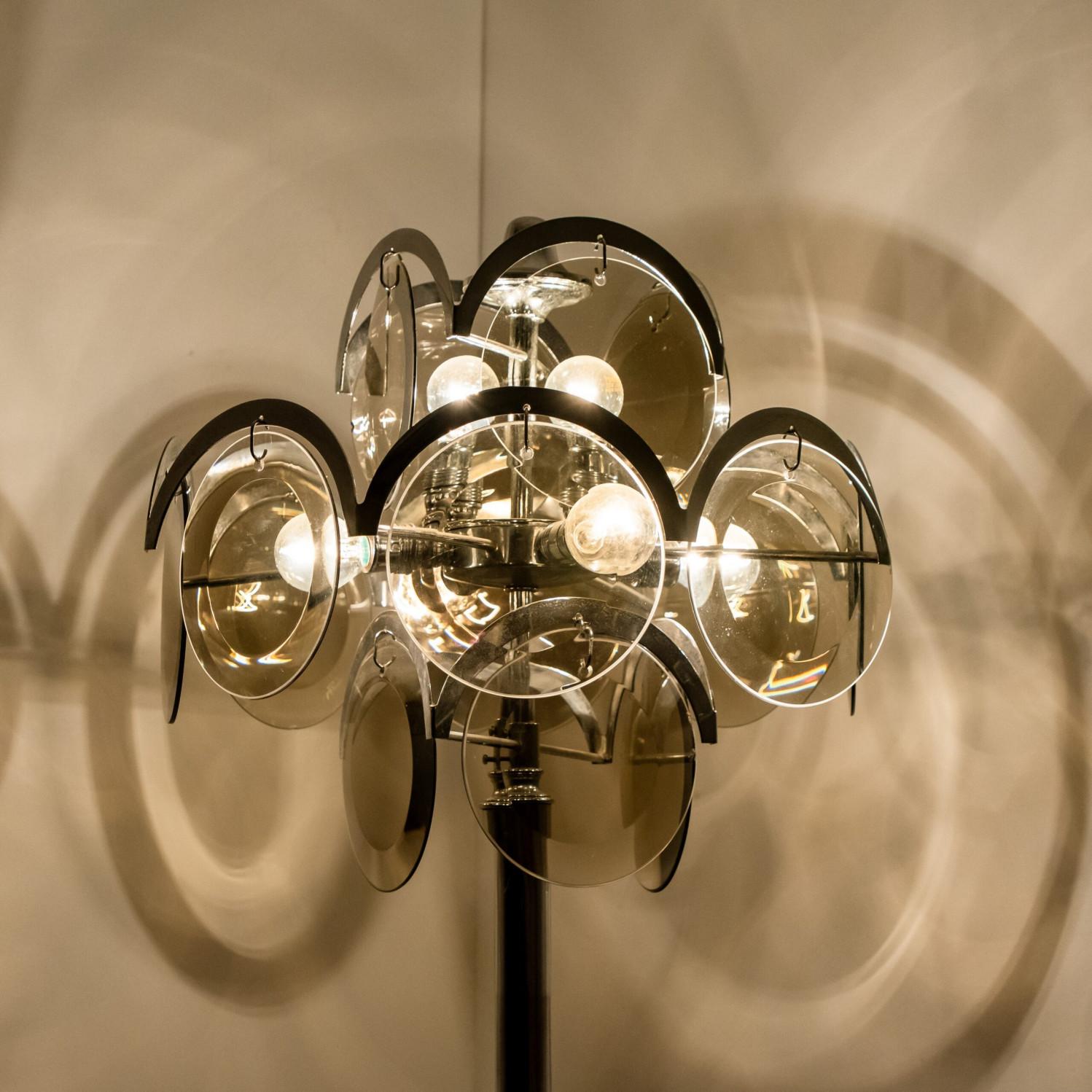 Altro Lampada da terra a disco di Murano in stile Vistosi, 1970, Italia in vendita