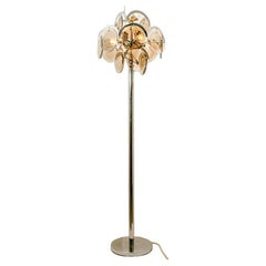 Vistosi Style Murano Disc Floor Lamp, 1970, Italy