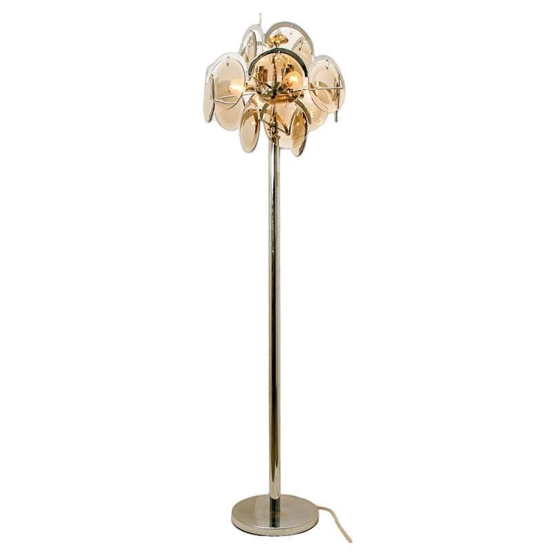Lampadaire à disque de Murano, style Vistosi, 1970, Italie