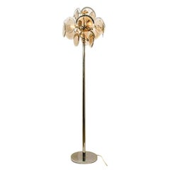 Vistosi Style Murano Disc Floor Lamp, 1970, Italy