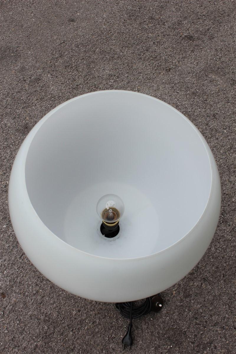 Vistosi Style Table Lamp Italian Design Murano Glass Ball White Pink Brass For Sale 5