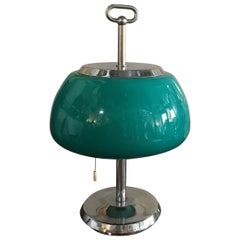 Lampe Sergio MazzaTable en verre et métal crème, 1960, Italie