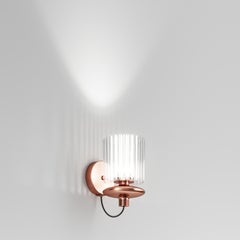 Vistosi Tread Wall Sconce in Crystal Transparent Glass And Matt Copper Frame