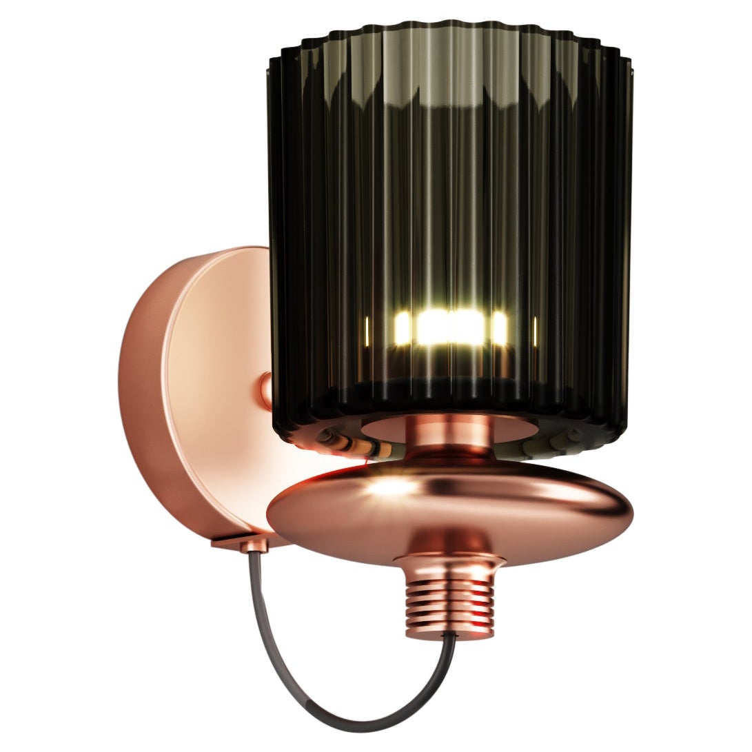 Vistosi Tread AP Wall Sconce in Old Green Transparent with Matt Copper Frame