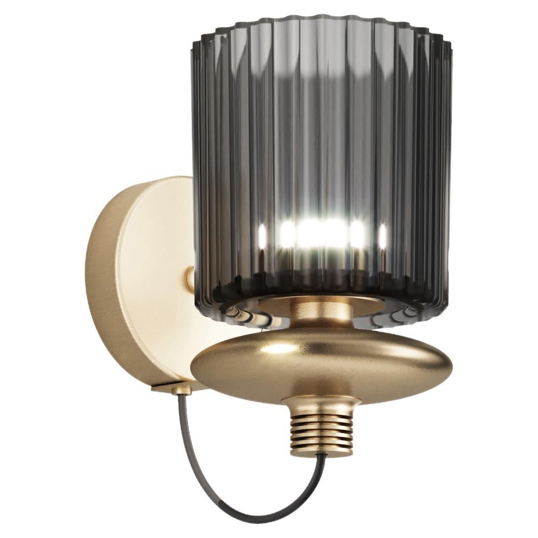 Vistosi Tread Wall Sconce in Smoky Transparent Glass And Matt Bronze Frame