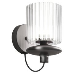 Vistosi Tread Wall Sconce in vetro trasparente cristallo e cornice in bronzo opaco
