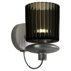 Vistosi Tread Wall Sconce in vetro trasparente verde antico e struttura in bronzo opaco