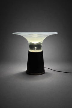 Vistosi - Vintage glass and leather lamp