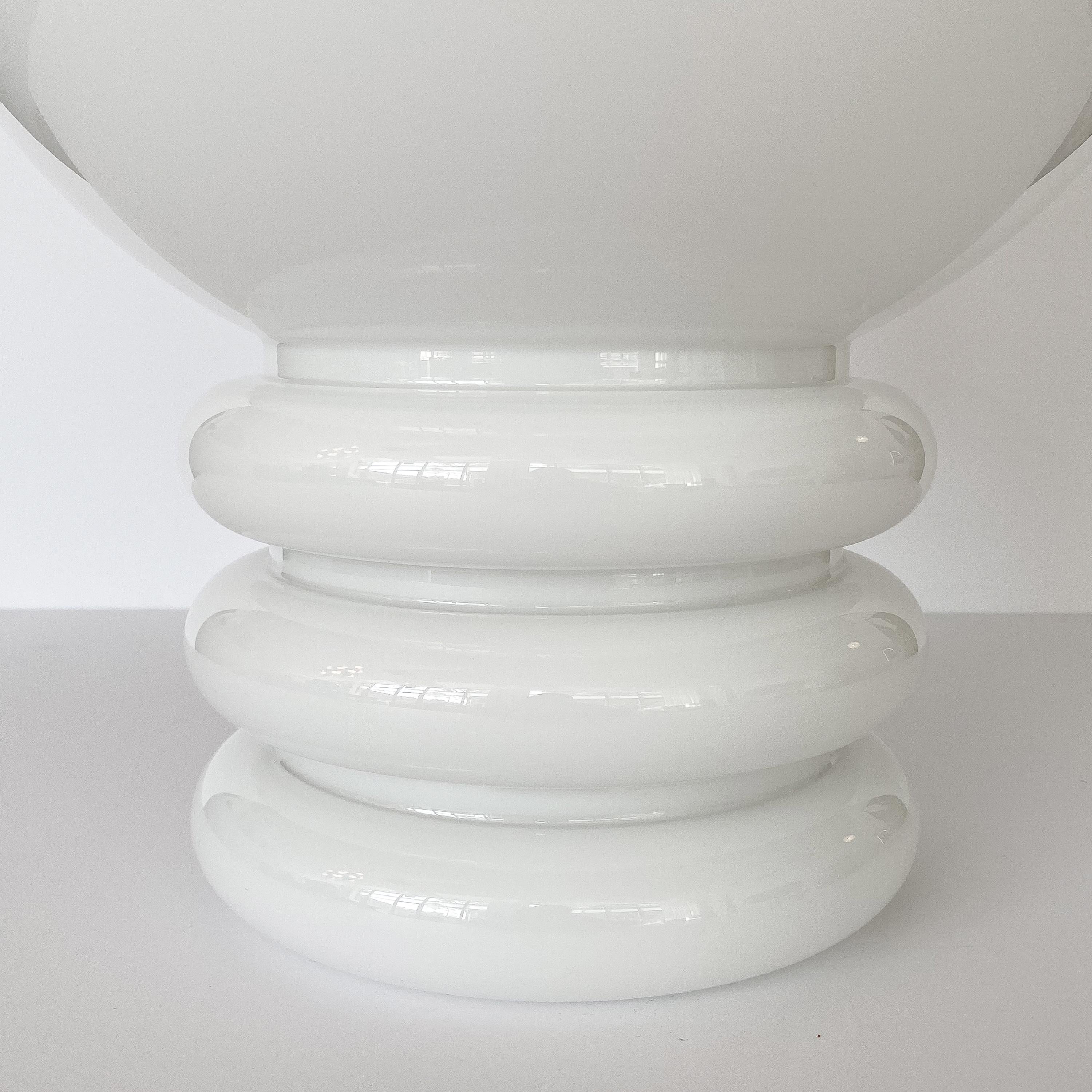 Blown Glass Vistosi White Cased Glass Sculptural Table Lamp