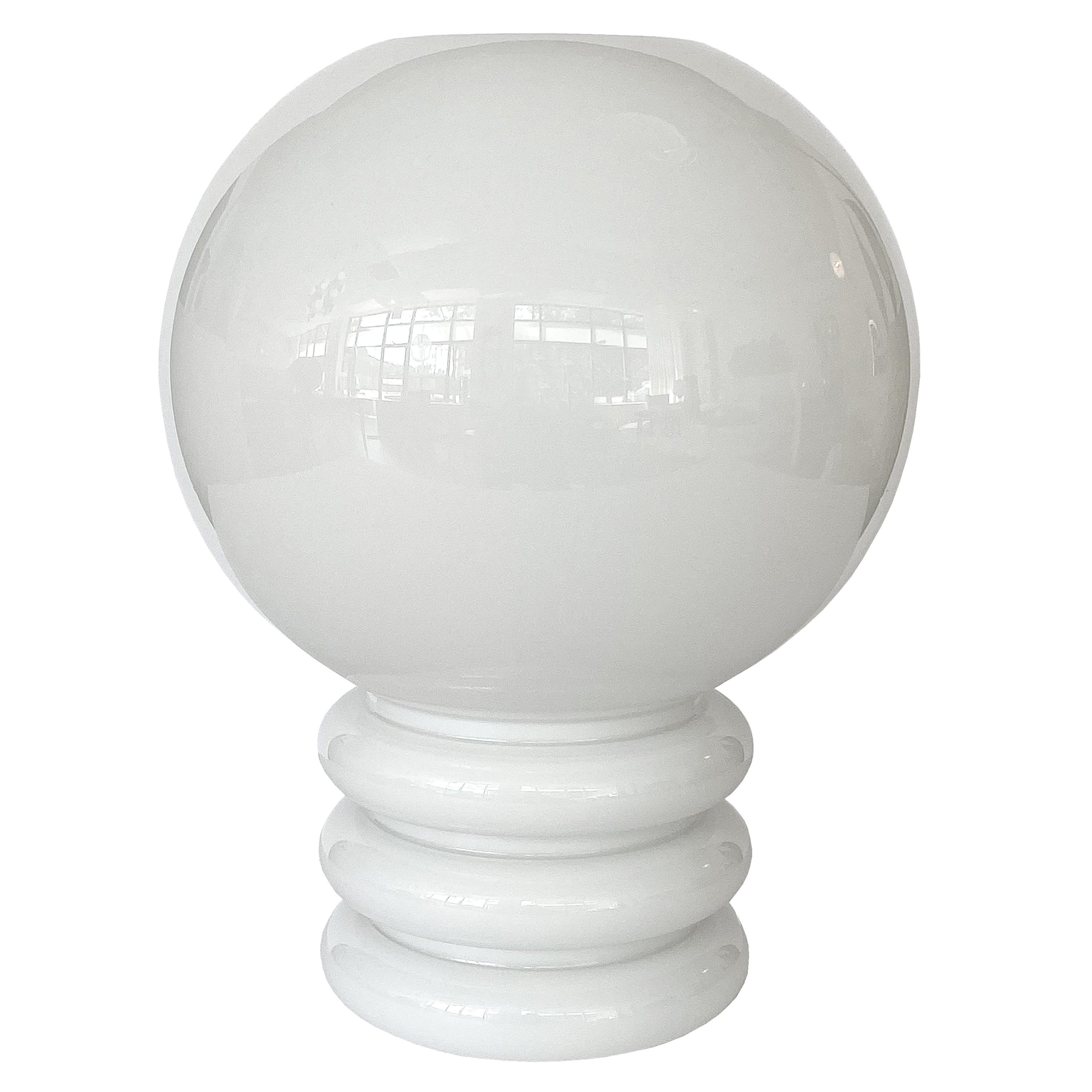Vistosi White Cased Glass Sculptural Table Lamp